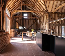 Lynch Architects Barn conversion with red quarry tiles